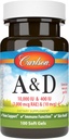 Carlson - A & D, 10000 IE (3000 mcg RAE) Vitamin A, 400 IE (10 mcg) D3- vitamin, Vision Support, Skin Health, 100 Soft Gels
