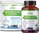 Zazzee Myo- Inositol Powder og USDA Organic Vitex Capsules, Vegan, All- Natural and Non- GMO