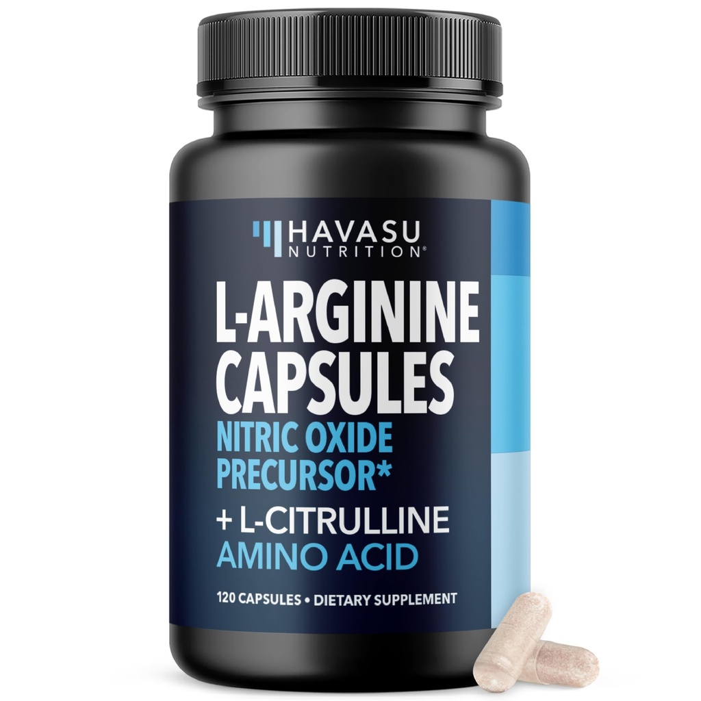 L- Arginine kapsler med L- Citrullin - Nitrooxide Supplement - L Arginin og L Citrullin Blend - 120 Greve - Vegan, Non- GMO kapsler for ydeevne, Endurance og Muscle Support - 2 Months Supply