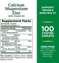 Nature 's Bounty Calcium Magnesium & Zink Caplets, Immuno & Supporting Bone Health, 100 Greve (pakke med 2)