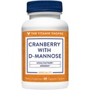 Den Vitamin Shoppe Tranebær med D- Mannose, Urinære Tract & Bstige Sundhed, Antioxidant med 60mg C-vitamin med Cranrich (Tranebær koncentrat) (60 Veggie Kapsler)