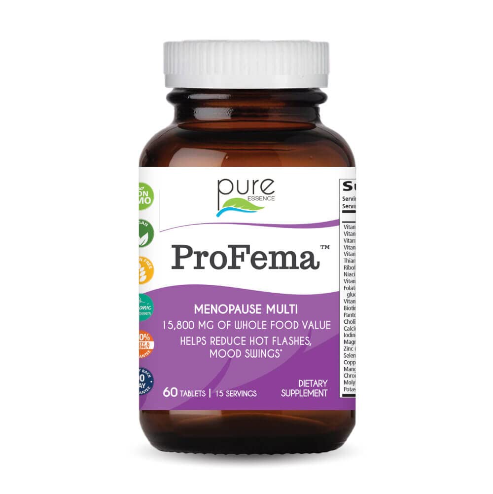 Pure Essence Labs ProFema - Multivitamin for kvinder - Natural overgangsalder Relief supplement - fremmer Hormonbalance, Reducerer Hot Flush, Mood Swings, Night Sweats (60 kapsler)