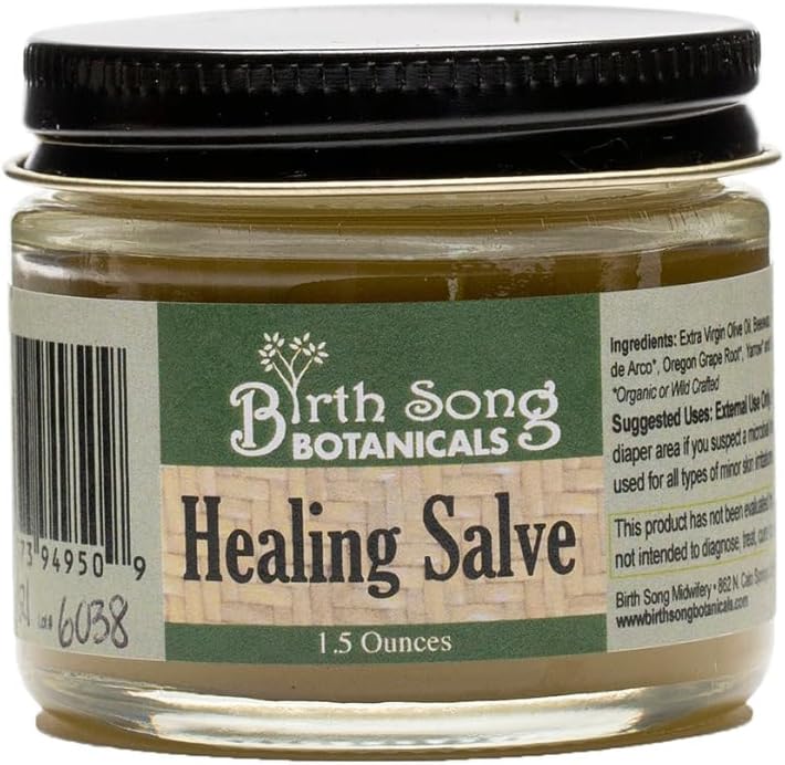 Fødsel Song Botanicals Herbal Healing Salve Førstehjælp Salve, Urte Hud Irritation Salve, 1.5oz Jar
