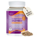 Dr. Liz Cruz Everyday ENZYMES - fordøjelsestillæg, kosttilskud, Medical- Grade Super Enzymes, Bloating, Gas and Reflux Relief for Women, Mænd, & Children Non- GMO, 100 Veggie Capsules