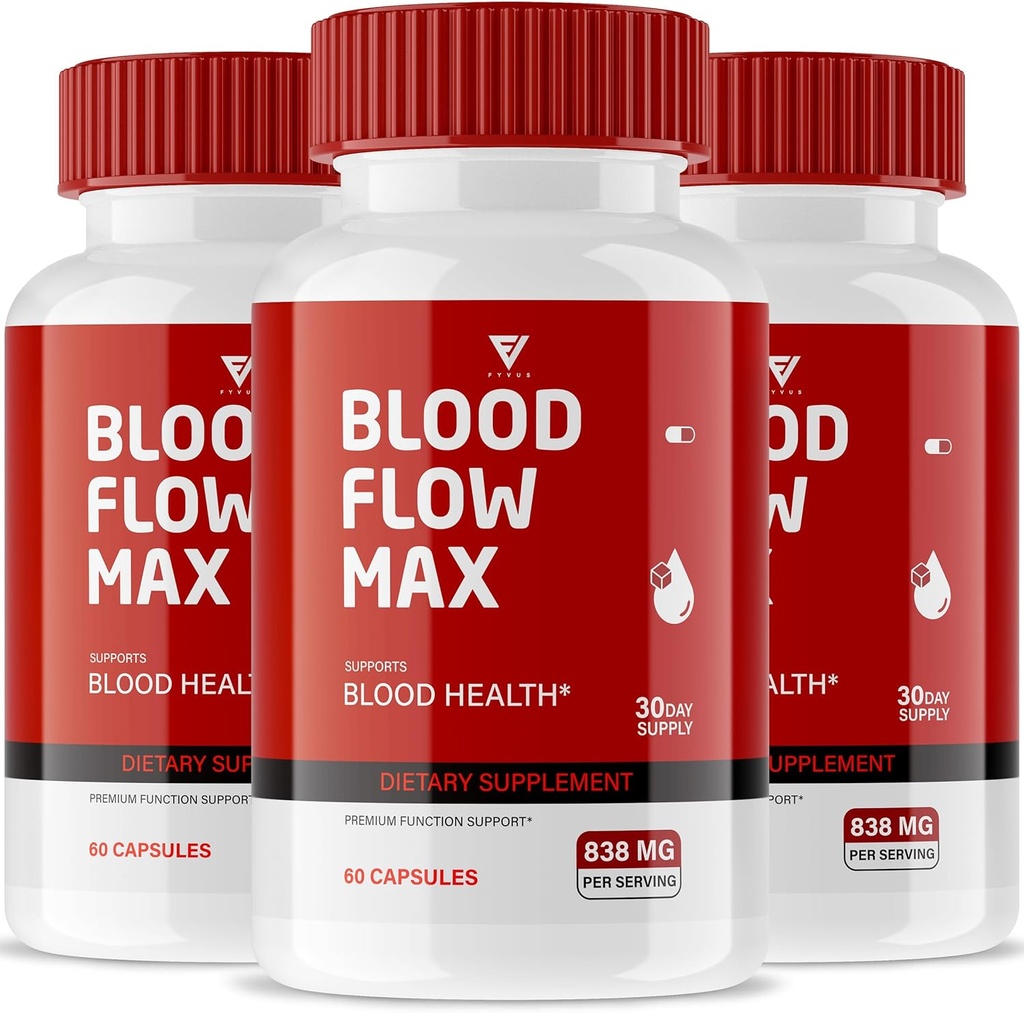 (3 Pack) Blood Flow Max Kapsler, BloodFlow Max Advanced Strength Sund Flow Levels Support, Blood Flow Maksimum Alle naturlige wellness piller anmeldelser (180 Kapsler)