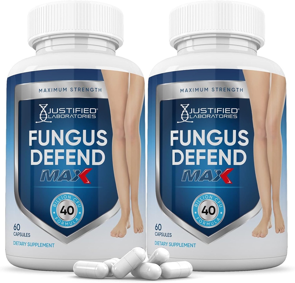 Justeret Laboratorier (2 Pack) Svampeforsvar Max Pills 40 Millioner CFU Probiotiske 120 Kapsler