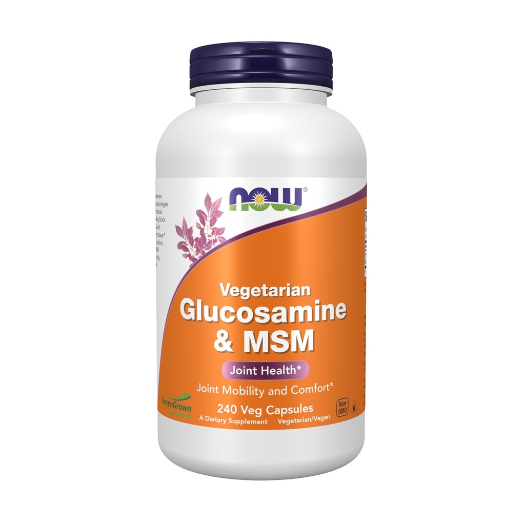 NowFoods Vegetarisk Glucosamin & MSM Fælles sundhed 240 Veg kapsler