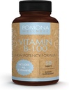 Pomona Wellness vitamin B Complex tillæg med folinsyre, høj potens Multivitamin, Alle 10 B vitaminer herunder B12, understøtter energiniveauer, hjerte sundhed, non-GMO, 50 tabletter