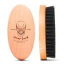 Boar Bristle Hair Beard Brush for Men, Pocket Travel Men's Wooden Small Soft Beard Brush (Skull)