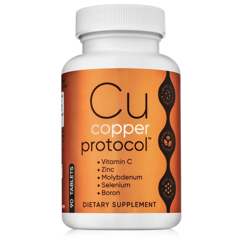 Kobber Kosttilskud til kvinder og mænd (90 kapsler) øger energi, nærende krop, Anti- Aging Formel, omfatter C-vitamin, Zink & Selen, Non- GMO, Made in USA - GMP Certified