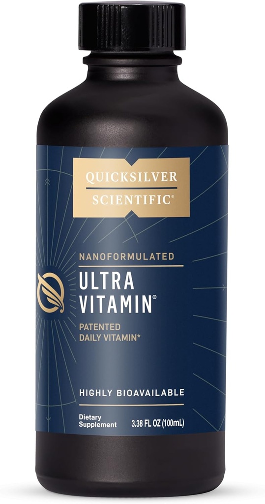 Quicksilver Scientific Liposomal Ultra Vitamin - Liquid Multivitamin & Antioxidant Supplement for Energy, Leversundhed & Brain Support - Bioactive B Complex, C-vitamin, D, E & K (100ml)