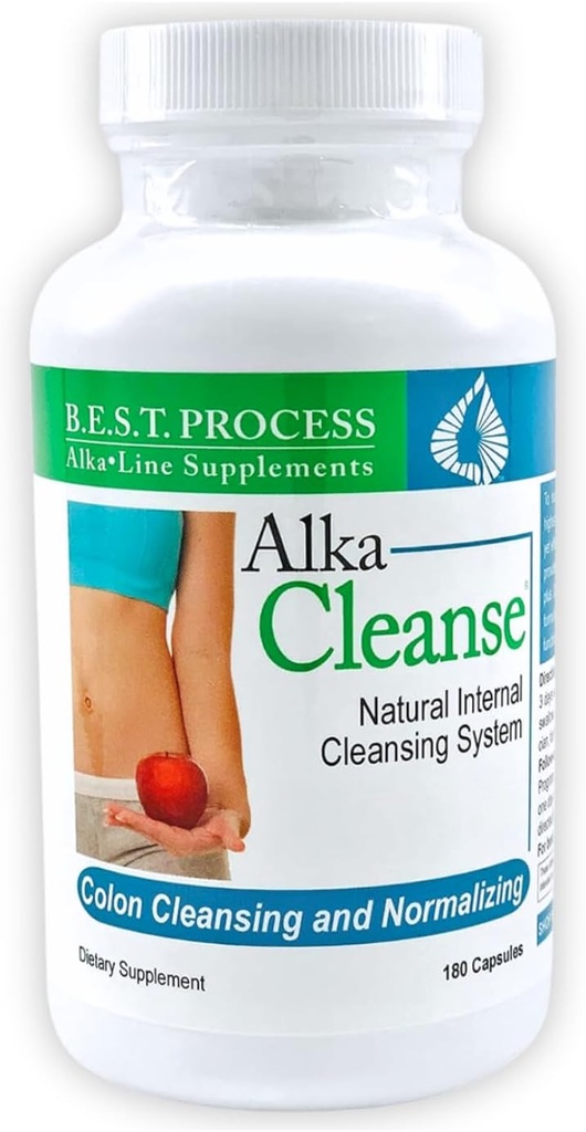 Alka • Rens bedste proces Alkaline - Herbal Detox Colon Cleanse & fordøjelsesbesvær Formel - Psyllium Husk, Probiotika, Enzymer & Urter (1)