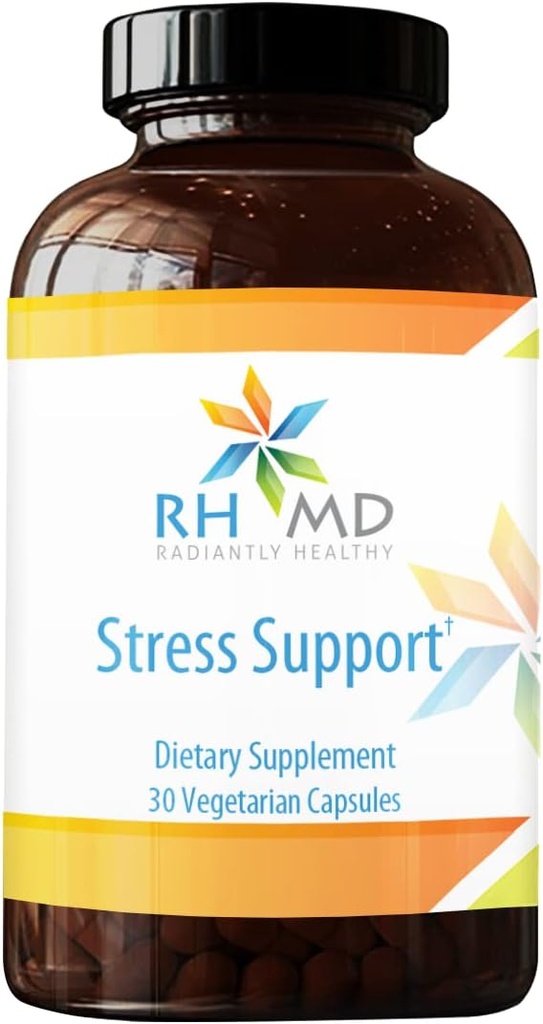 RHMD Stress Support - Triple Ashwagandha Root & Leaf Extract Adaptogent Supplement - Non- GMO (30 kapsler)