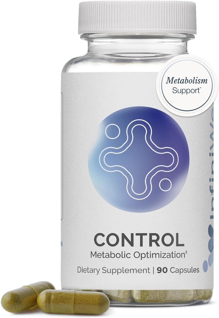 InfiniWell Control - Formuleret for Metabolic Health & Energy Support - Lås Disciplined Metabolic Support - Omfattende Fomula med næste generation Berberbine (90 kapsler)