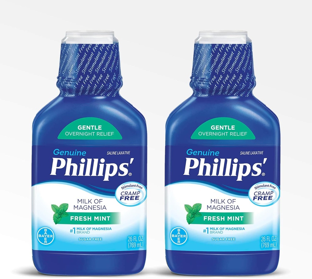 Phillips 'Milk of Magnesia Laxative, Fresh Mint, 26 Fl Oz (pakke med 2)