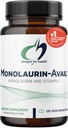 Design til sundhed Monolaurin- Avail - 1000mg Glycerol Monolaurate + C-vitamin med Sunflower Lecithin til at øge Monolaurinabsorption - Non- GMO + Gluten Free Immunoid Support Supplement (120 kapsler)