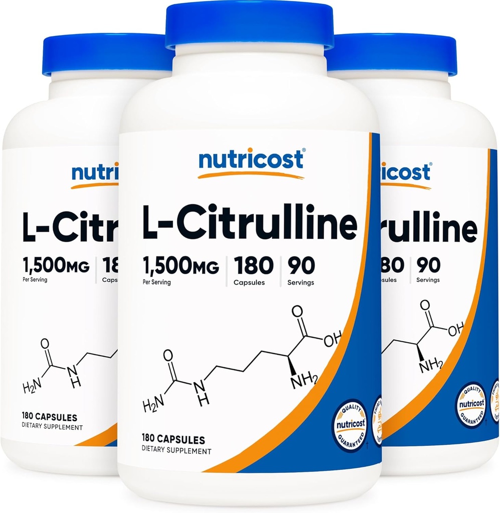Nutricost L- Citrullin 750mg, 180 kapsler (3 flasker)