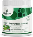 BIOAKTIVE NETRIENSER: Berry Good Green - Superfood Powder - 30 Servering - 100% USDA Organic Non- GMO Vegan Supplement, Hjælper Boost Energy, Detox, Sund Metabolisme, Hele fødeindtagelse