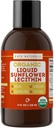 Kate Naturals Sunflower Lecithin Liquid til madlavning og bagning. Flydende lecithin til Gummies, Smoothies & Lactation Supplement (4oz, Organic, Vegan, Gluten- Free)