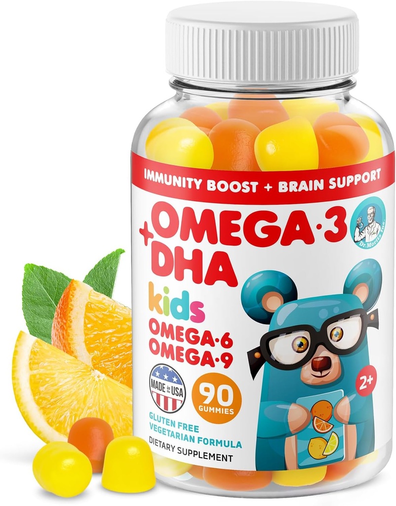 DR. MORITZ Vegan Omega 3 Gummies for Kids and Toddlers (90 Greve), Omega 3 Kids Gummies for Brain and Heart Health, No Fish Oil and Gluten Free