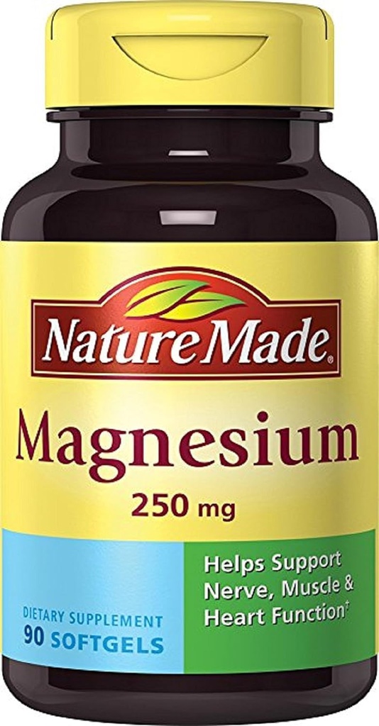 Nature Made Magnesium 250 mg flydende bløddele 90 ea (pakke med 2)