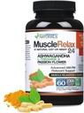 Afslappende - Muskel Relax 24 / 7 - Stor 2,300 Milligram Dag / nat brug Kapsler Maksimal styrke støtte - med Valerian, Passion Flower, Magnesium