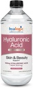 Hyalogisk flydende hyaluronsyre supplement - Ingestible Skin Support med 100mg HA og 100mg MSM - Naturlig hydrering for ansigtet, øjne og læber - høj molekylvægt formel - 12 oz