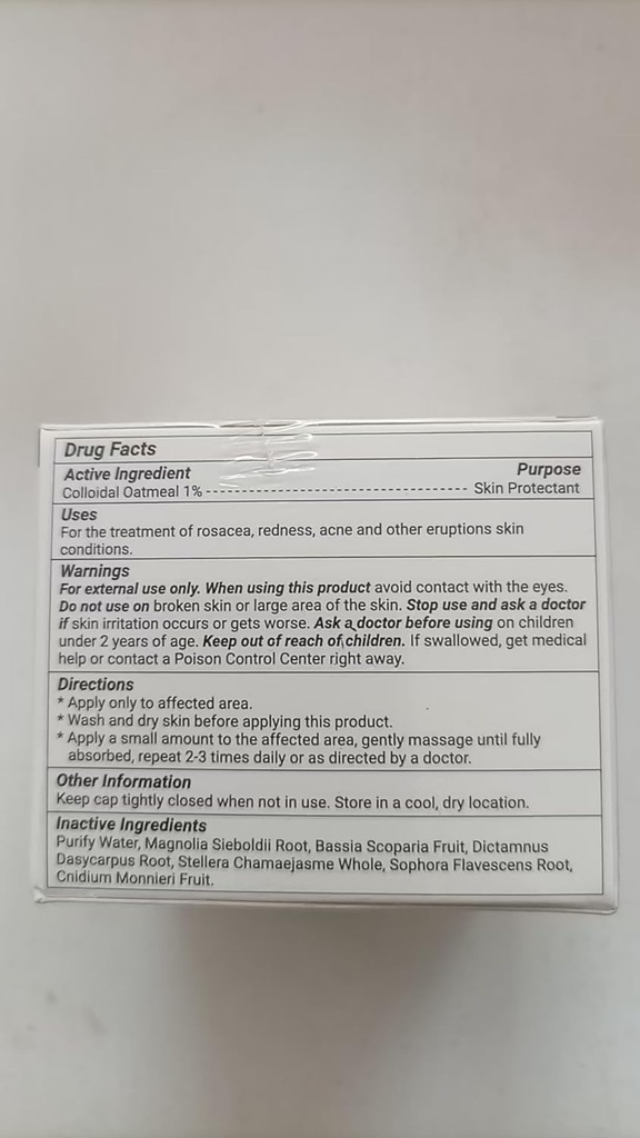 Rosacea Cream, Fast Relief for Rødme, Pumples, Pumps, Irritation, Burning, Hævelse, Kløe, Tørhed med alle naturlige planteingredienser, 3.53 oz