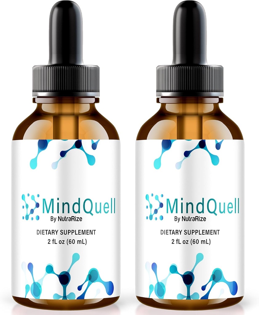 NutraRize (pakke af 2 MindQuell Drops, All- Natural Support Formel, Premium supplement til støtte fokus og koncentration, Officiel Mind Quell Gotas anmeldelse (60 Servere)