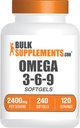 BulkSupplements.com Omega 3-6-9 Softgels - Triple Omega supplement, fra Flaxseed, Aften Primrose & Fish Oil- 2 Softgels per Serving, 240 Greve (pakke med 1)