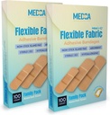 Fleksible stofbindinger til Komfortabel Fleksibel Stor Beskyttelse & Sårpleje af Mindre Cuts, Scrapes, & Sår, Assorterede størrelser (2-1 / 4 "x5 / 8", 3 "x3 / 4", 3 "x1") - Twin Pack 100 CT Box