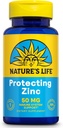 NATUR 'S Life Protecting Zink 50mg med 2,5 mg kobber - Chelated Zink supplement til immunforsvar, ben sundhed, muskelfunktion og hjerte sundhed støtte, 60- dag garanti, 100 Servere, 100 tabletter