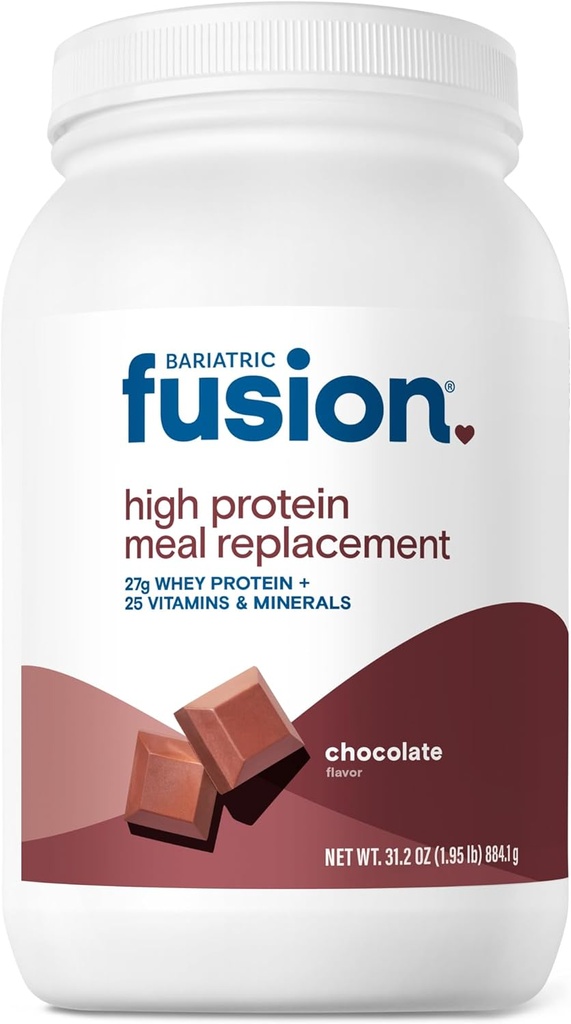 Bariatric Fusion Chocolate High Protein Meal Erstatning Shake 124; 27g Whey Isolere Bariatric Protein Powder 124; Lactose Free Whey Protein Powder 124; Gluten and Sugar Free