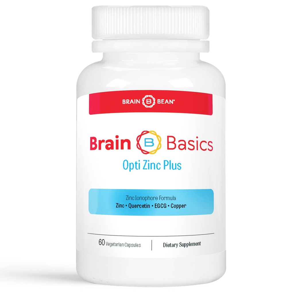 Brain Basics Opti Zink Plus - Zink tillæg med Quercetin, EGCG, og kobber. Immunstøtte Formel - 60 tabletter