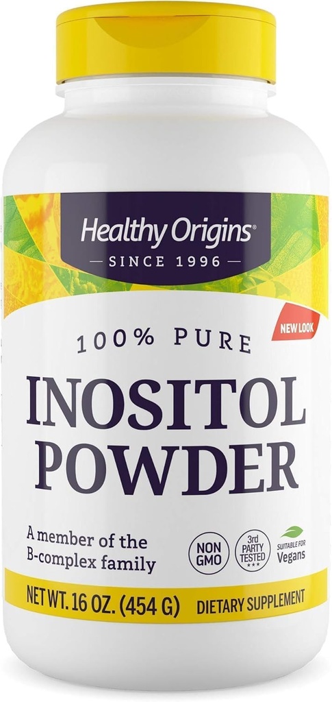 Sund oprindelse Inositol Powder, 454 g - for hud, hår & negle sundhed - vitamin B8 pulver supplement - en del af B Complex familien - Vegan, non-GMO & gluten- Free Supplement - 16 Oz