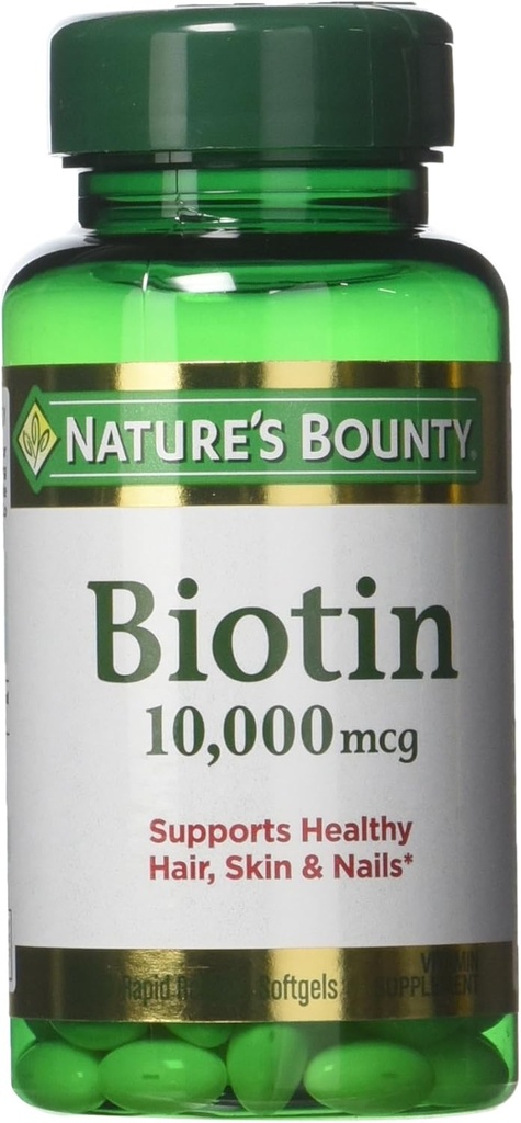 Naturens Bounty Biotin 10.000 mcg, Rapid Release Softels 120 Hver