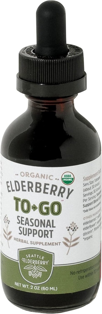 to- Go Sæsonstøtte - Lækker, Vegansk, Glutenfri Herbal Supplement Tinktur med Potent Allergi Fordele fremstillet af kun økologiske ingredienser i små batches i USA - 2oz