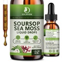 (2 Pack) Organic Soursop Graviola med Sea Moss Liquid Drops, Soursop Bitters Liquid Rich in Multivitamin for Natural Antioxidant, Immunboost, Cell Support & Regeneration, Pineapple Flavor