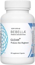 Bebella Gleam Probiotic Blend Skin Lightening w Glutathione- Reduceret NAC Alpha Lipoic Acid VIT C & Marine Collagen Peptider 60 Kapsler
