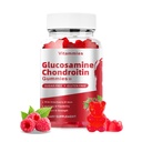 Glucosamin Chondroitin Gummies med MSM & Elderberry Extra Strength - Joint Support, Antioxidant Immunsupport for voksne, Mænd & Kvinder Min, coenzym Q10, DHA - 60 Raspberry Gummies