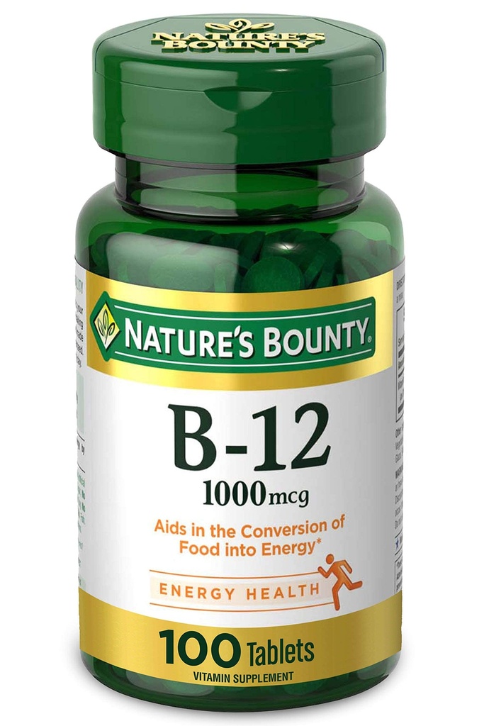 Naturens Bounty Vitamin B12, Understøtter energi Metabolisme, 1000 mcg, 100 Greve,.