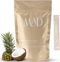 Postpartum Hårtab Supplement • 124; Safe Ingredients Collagen, Pumpkin Seed, Omega-3 Horsetail • 124; 15 Individuelt pakket Tasty Hår Strength Mix- in Packets (Pina Colada)