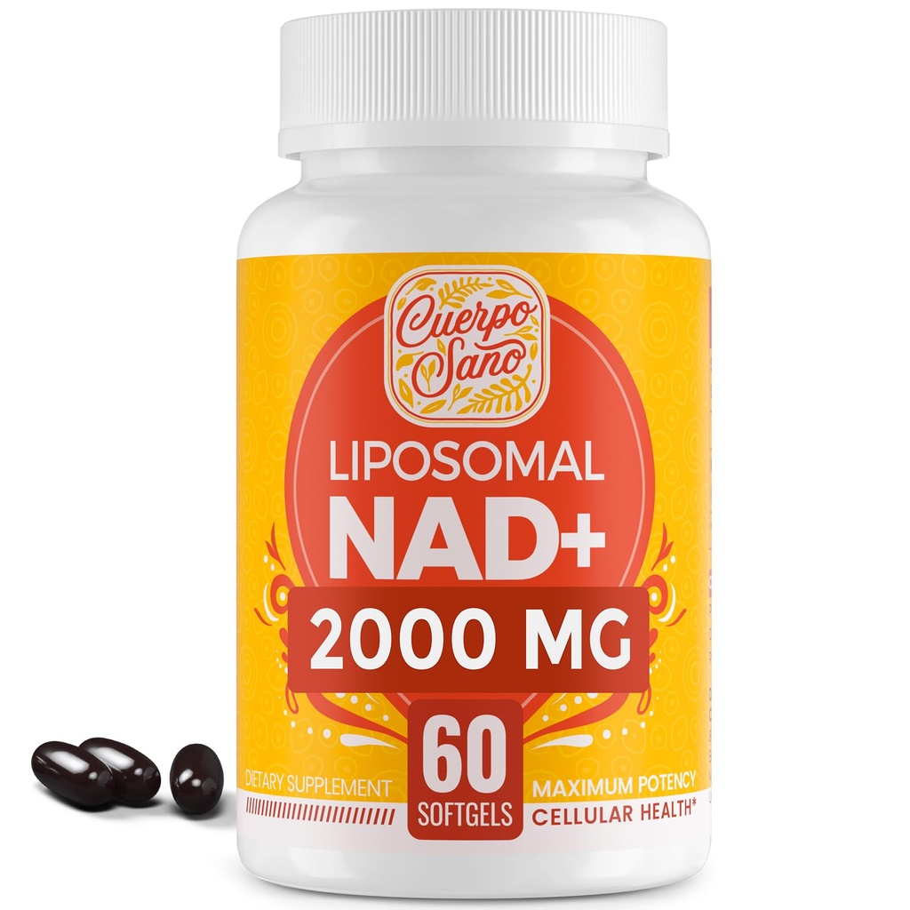 2000 MG NAD Supplement, Liposomal NAD + med høj absorption, mere effektiv end Nicotinamid Riboside, Pure & Plus Boosting Supplement, Aging Defense, Metabolisme & Cellular, 60 bløddele
