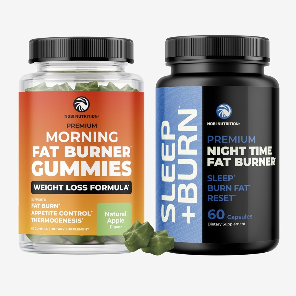 Fat Burner Gummies og Night Time Fat Burner Meter 124; 24 / 7 Vægttab Support med Green Tea & Raspberry Ketoner Means 124; Appetite Suppressant, Metabolisme Booster, og Belly Fat Reducer Means 124; 1 Måned Supply