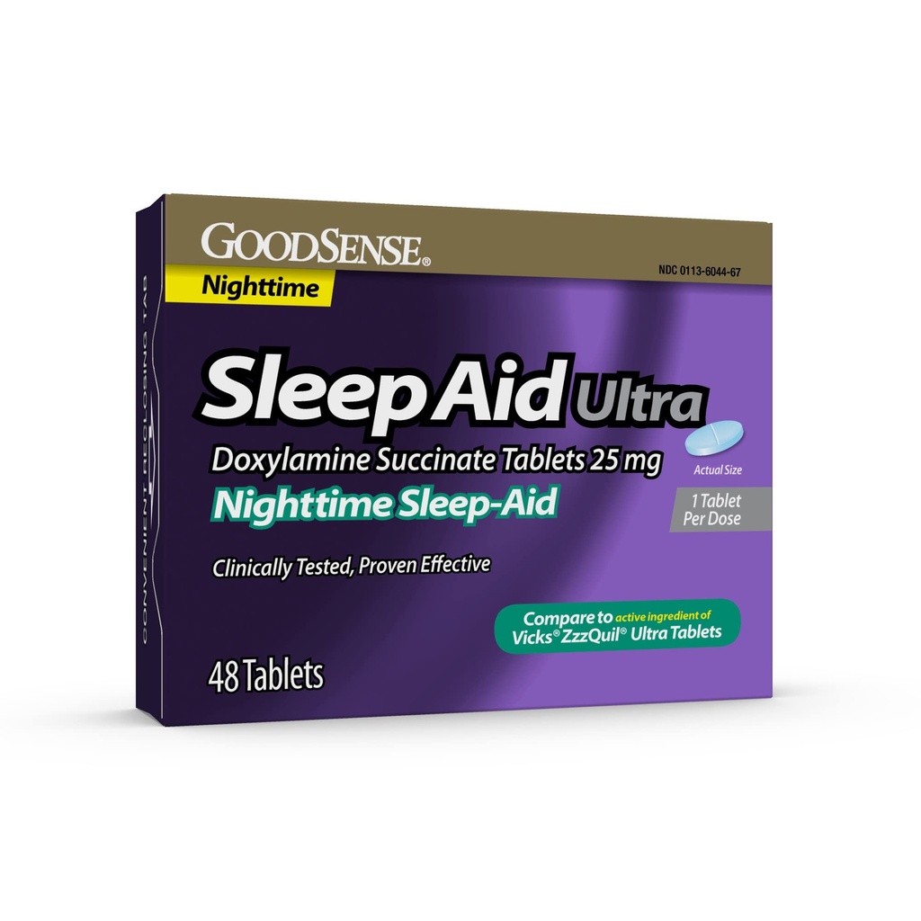 GoodSense Nighttime Sleep- Aid Ultra Tablets, Doxylamin Succinate 25 mg, 48 Tælling