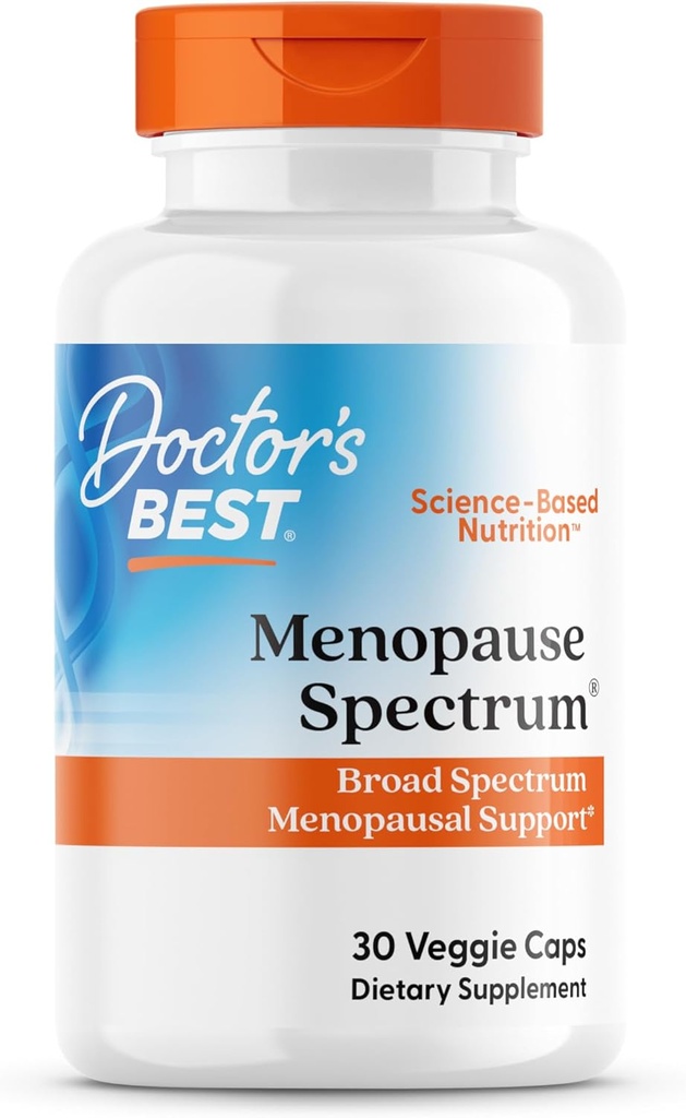 Doctor 's Best Menopause Spectrum med EstroG-100, Non- GMO, Vegan, Gluten Free, Soy Free, Veggie Caps, 30 Greve
