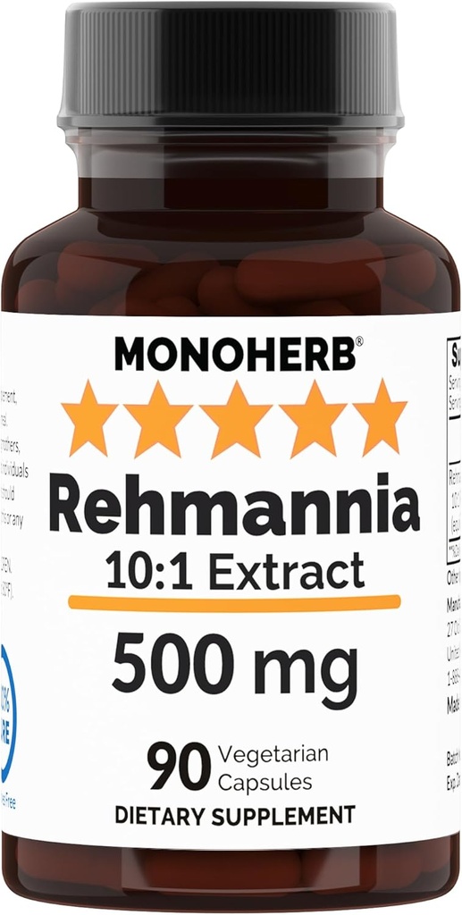 Rehmannia Extract 500 mg - 90 Veg Kapsler - Rehmannia Glutinosa - 90 Servering