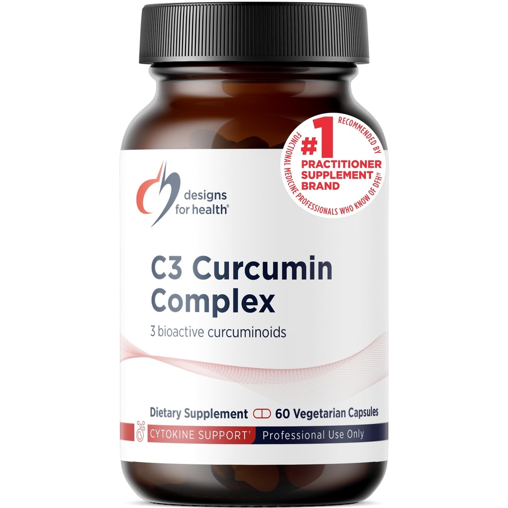 Design for sundhed C3 Curcumin Complex - Meget biotilgængelig Curcuminoid gurkemeje supplement, 400mg med 3 Bioaktive Curcuminoider - Non-GMO, Gluten- Free + Vegetarian (60 kapsler)