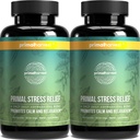 Primal Høst Stress Relief supplement til kvinder og mænd Pure Ashwagandha Root Extract, L- Theanine kosttilskud, 60 kapsler
