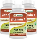 Bedste Naturals Vitamin A 25000 IE (7500 mcg), non- GMO formel understøtter sund Vision & Immunsystemet og sund vækst & Reproduction, 180 Softgels (180 greve (pakke med 3))